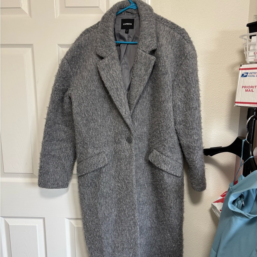 EXPRESS || grey wool blend coat